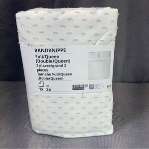 IKEA BANDKNIPPE Duvet Cover & Pillowcases Full/Queen White/Beige 106.220.08